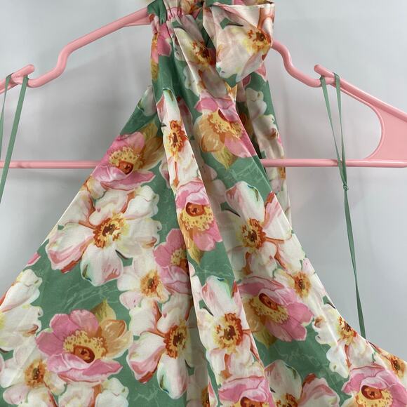 ASTR THE LABEL Giova Dress Size Large Maxi Wedding Cocktail Evening Floral Satin - Picture 8 of 15